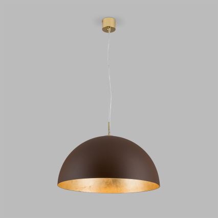 Hanglamp aan een koord ELIANO 1xE27/60W/230V diameter 50 cm bruin/goud