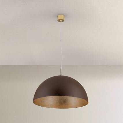 Suspension filaire ELIANO 1xE27/60W/230V d. 50 cm marron/doré