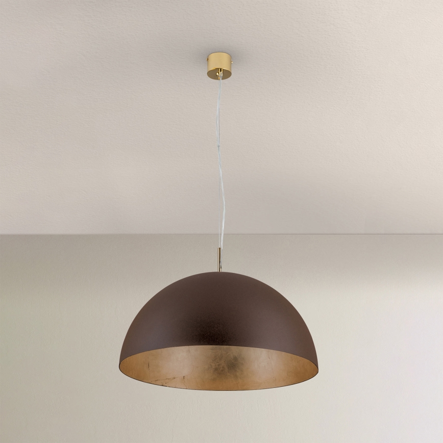Suspension filaire ELIANO 1xE27/60W/230V d. 50 cm marron/doré