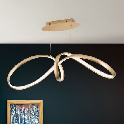 Dimbare LED hanglamp aan een koord CIRCUS LED/36W/230V goud