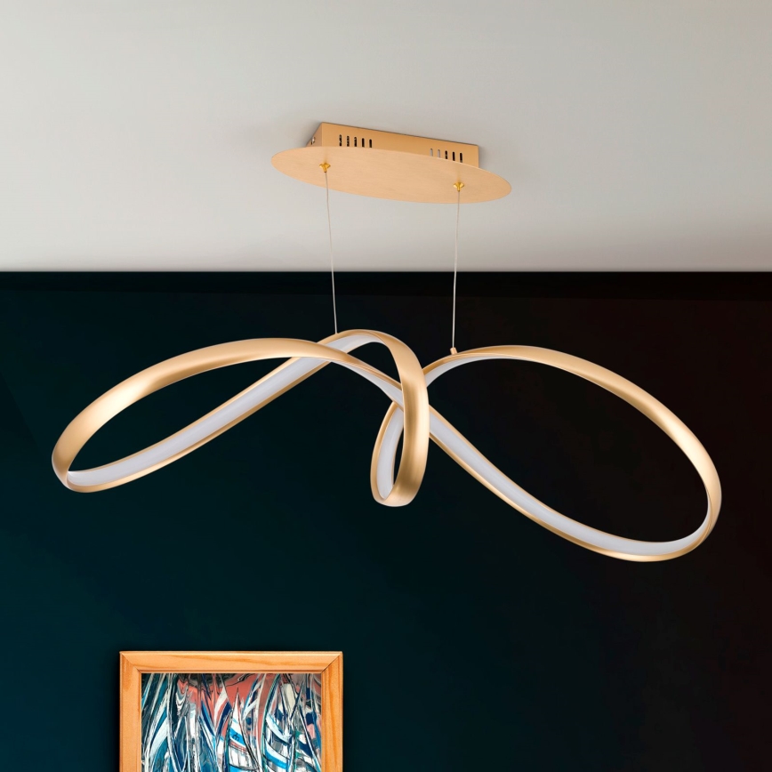 Dimbare LED hanglamp aan een koord CIRCUS LED/36W/230V goud