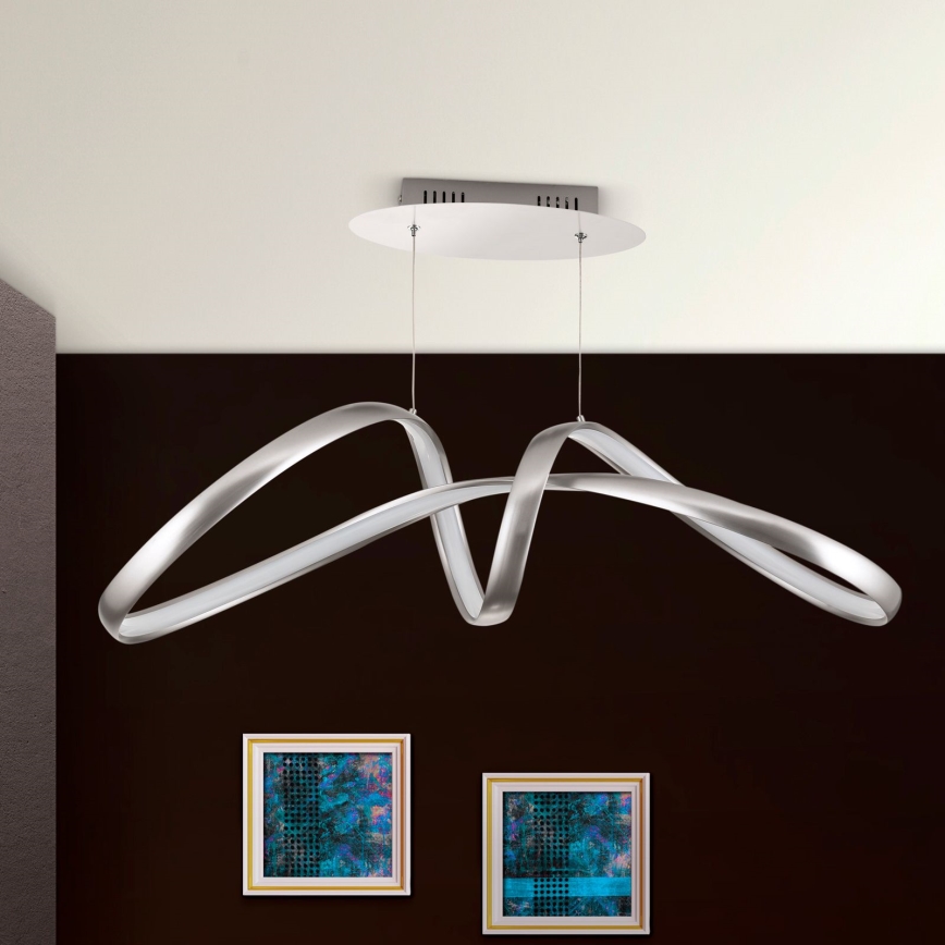 Dimbare LED hanglamp aan een koord CIRCUS LED/36W/230V zilver