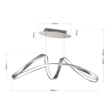 Dimbare LED hanglamp aan een koord CIRCUS LED/36W/230V zilver