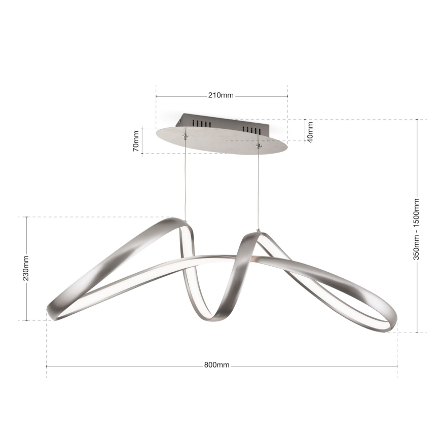 Dimbare LED hanglamp aan een koord CIRCUS LED/36W/230V zilver