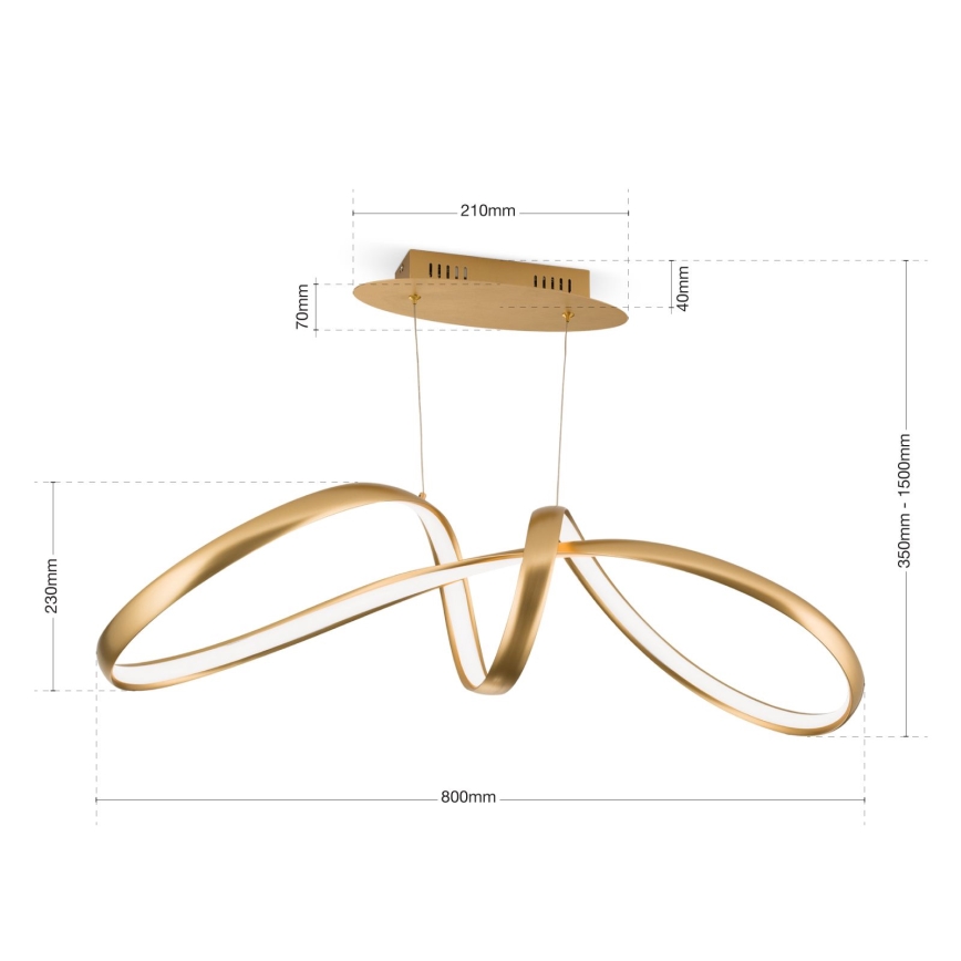 Suspension filaire à intensité variable CIRCUS LED/36W/230V doré