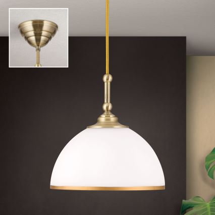 Hanglamp aan een koord OLD LAMP 1xE27/40W/230V wit/messing