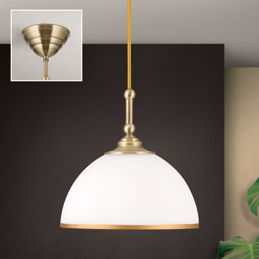 Hanglamp aan een koord OLD LAMP 1xE27/40W/230V wit/messing