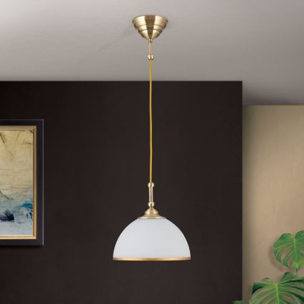 Hanglamp aan een koord OLD LAMP 1xE27/40W/230V wit/messing
