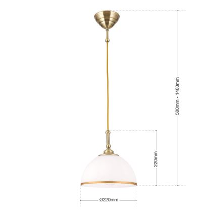 Hanglamp aan een koord OLD LAMP 1xE27/40W/230V wit/messing