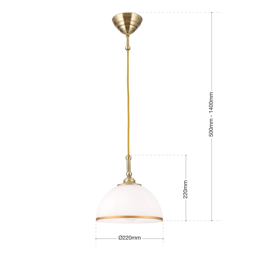 Hanglamp aan een koord OLD LAMP 1xE27/40W/230V wit/messing