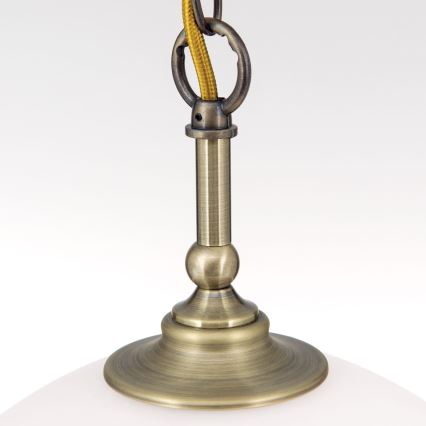 Hanglamp aan een ketting OLD LAMP 1xE27/40W/230V diameter 30 cm wit/messing