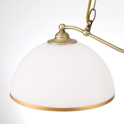 Hanglamp aan een ketting OLD LAMP 2xE27/40W/230V wit/messing