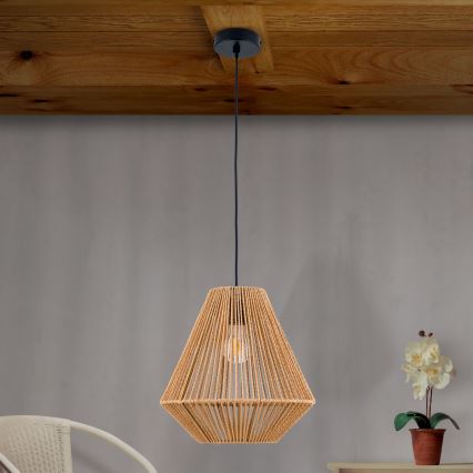 Suspension filaire JUNGLE 1xE27/40W/230V d. 31 cm chanvre