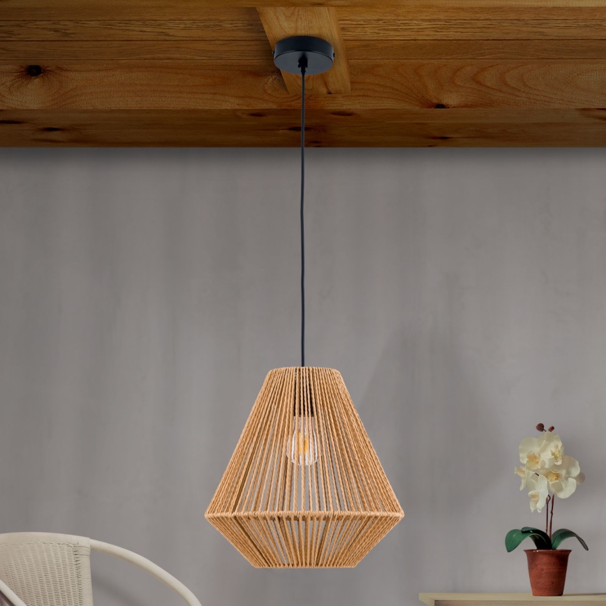 Suspension filaire JUNGLE 1xE27/40W/230V d. 31 cm chanvre