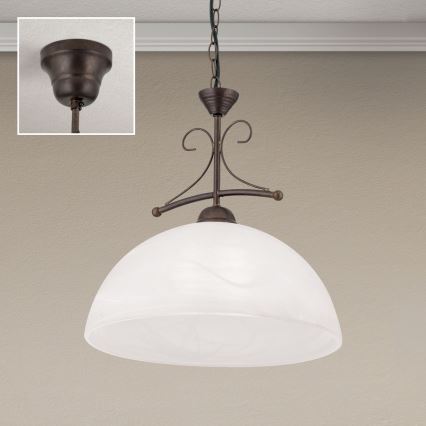 Kroonluchter aan ketting RULA 1xE27/40W/230V Ø 35 cm wit/brons