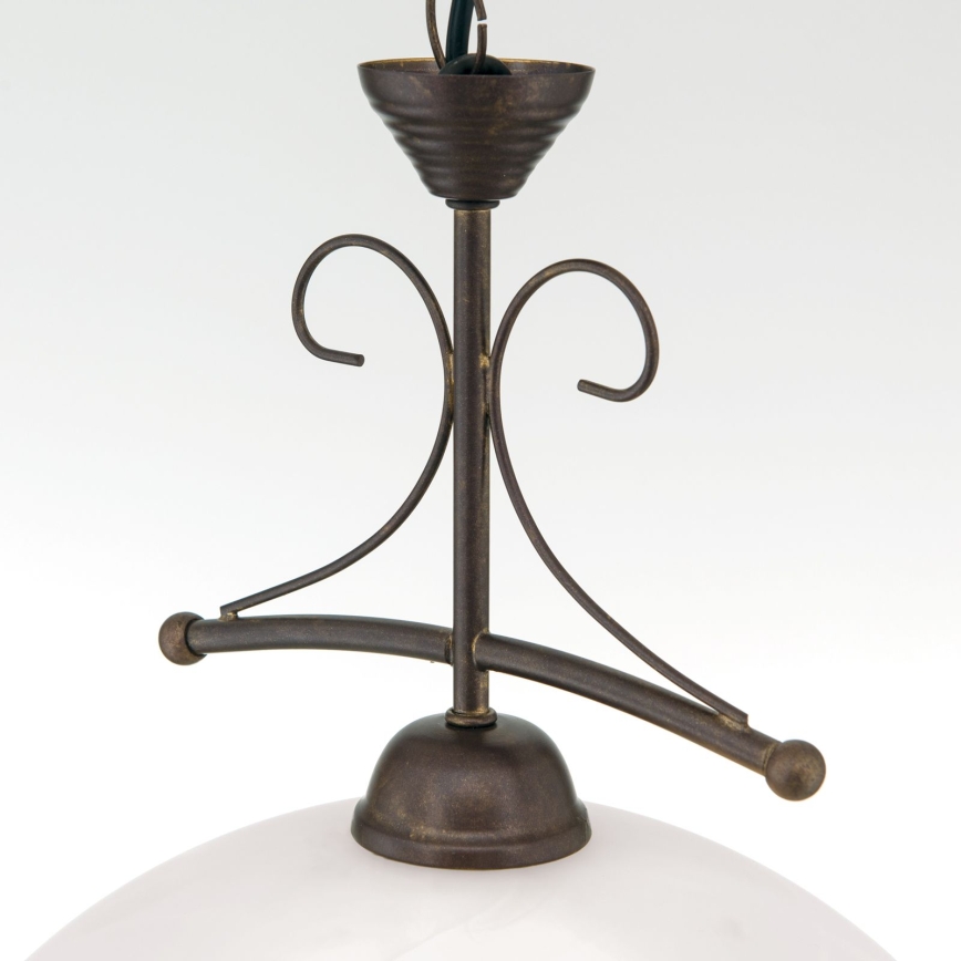 Kroonluchter aan ketting RULA 1xE27/40W/230V Ø 35 cm wit/brons