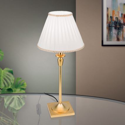 Lampe de table FONSA 1xE27/60W/230V 61 cm blanc/doré
