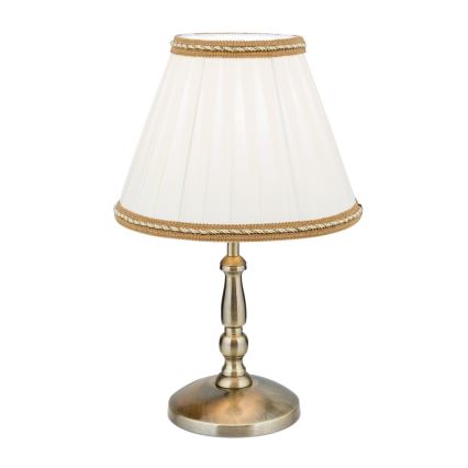 Tafellamp TONIA 1xE27/60W/230V diameter 25 cm wit/brons