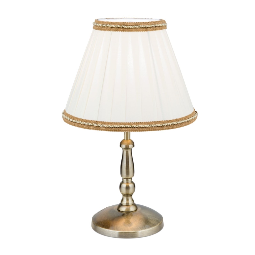 Tafellamp TONIA 1xE27/60W/230V diameter 25 cm wit/brons