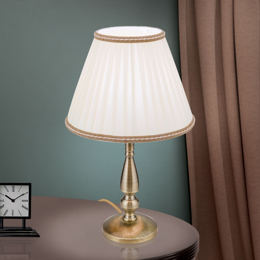 Lampe de table TONIA 1xE27/60W/230V d. 30 cm blanc/bronze