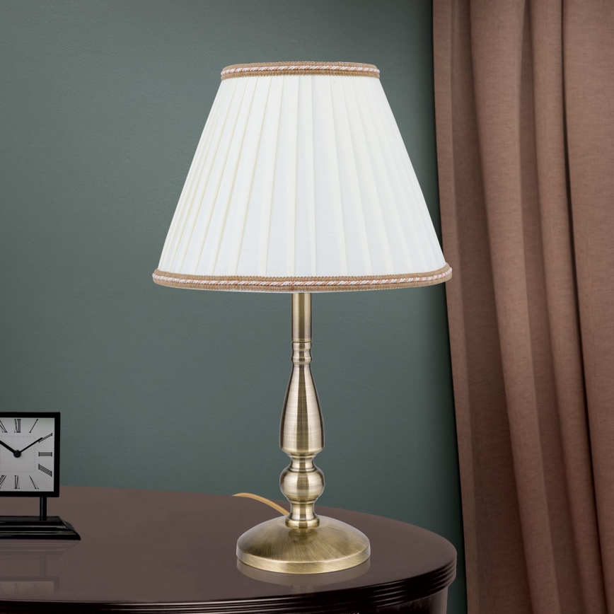 Lampe de table TONIA 1xE27/60W/230V d. 30 cm blanc/bronze