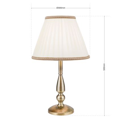 Lampe de table TONIA 1xE27/60W/230V d. 30 cm blanc/bronze