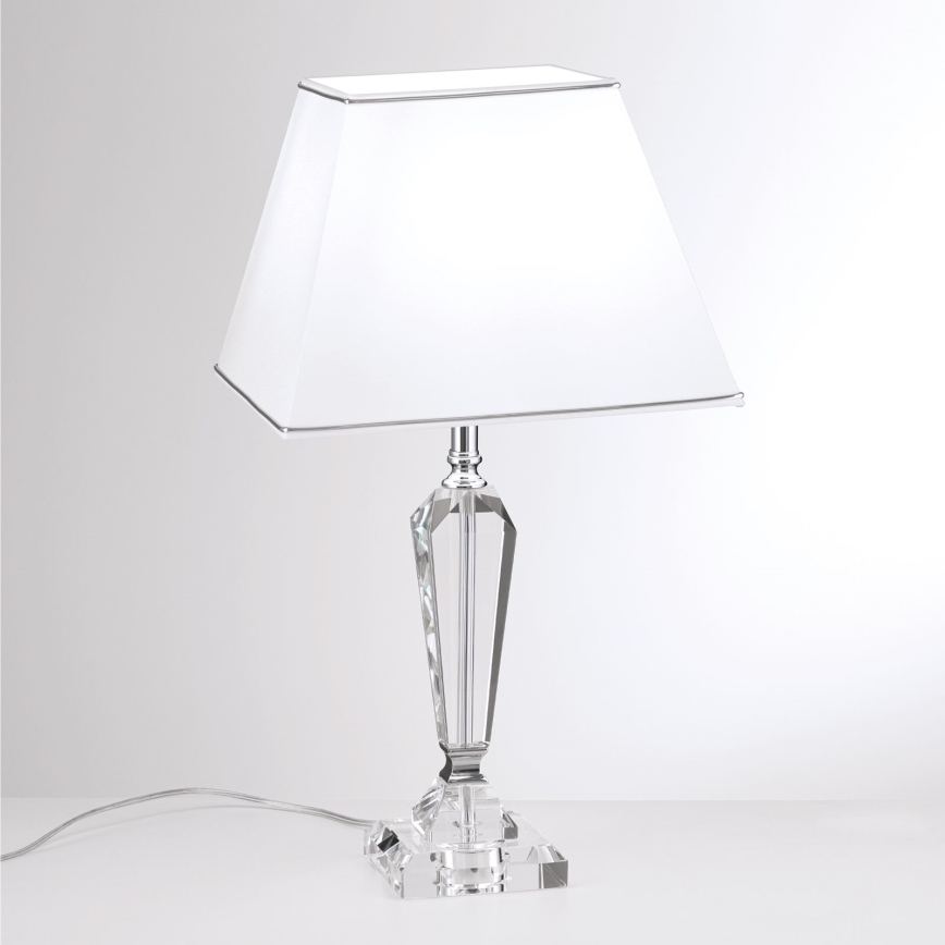 Kristallen tafellamp VERONIQUE 1xE27/60W/230V wit/chroom