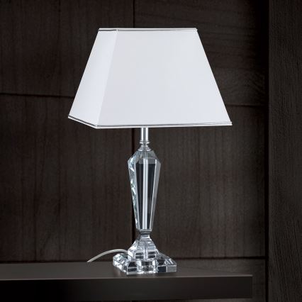 Kristallen tafellamp VERONIQUE 1xE27/60W/230V wit/chroom