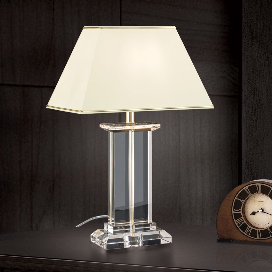 Kristallen tafellamp VERONIQUE 1xE27/60W/230V crème/goud