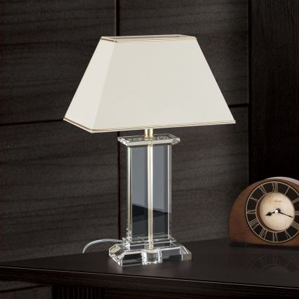 Kristallen tafellamp VERONIQUE 1xE27/60W/230V crème/goud