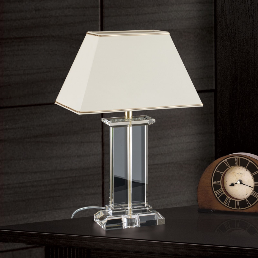 Kristallen tafellamp VERONIQUE 1xE27/60W/230V crème/goud