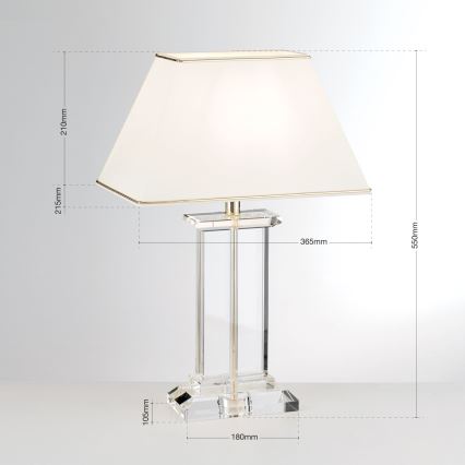 Kristallen tafellamp VERONIQUE 1xE27/60W/230V crème/goud