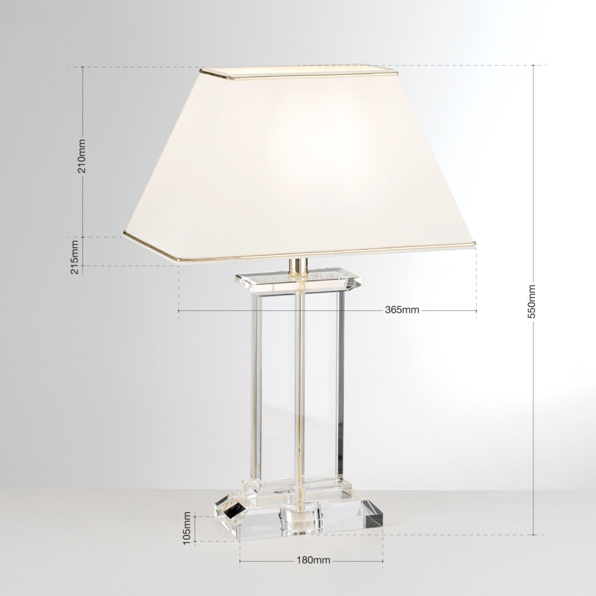 Kristallen tafellamp VERONIQUE 1xE27/60W/230V crème/goud