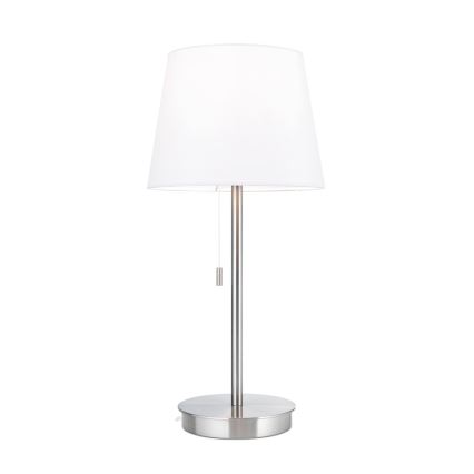 Lampe de table avec port USB LUDWIG 1xE27/40W/230V 50 cm blanc/chrome mat