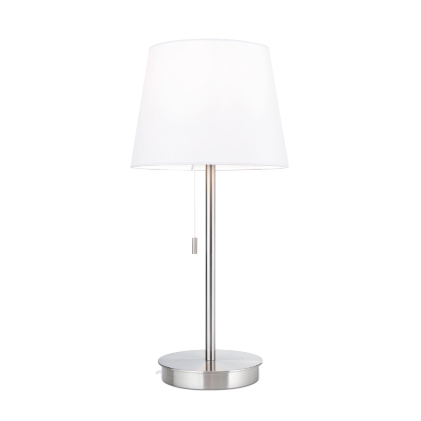 Lampe de table avec port USB LUDWIG 1xE27/40W/230V 50 cm blanc/chrome mat
