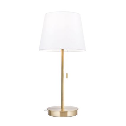 Lampe de table avec port USB LUDWIG 1xE27/40W/230V 50 cm blanc/doré