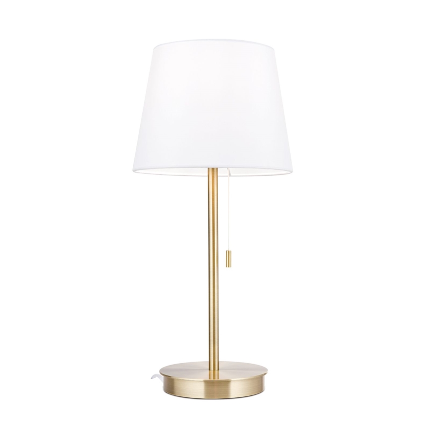 Lampe de table avec port USB LUDWIG 1xE27/40W/230V 50 cm blanc/doré