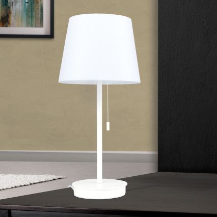 Lampe de table avec port USB LUDWIG 1xE27/40W/230V 50 cm blanc