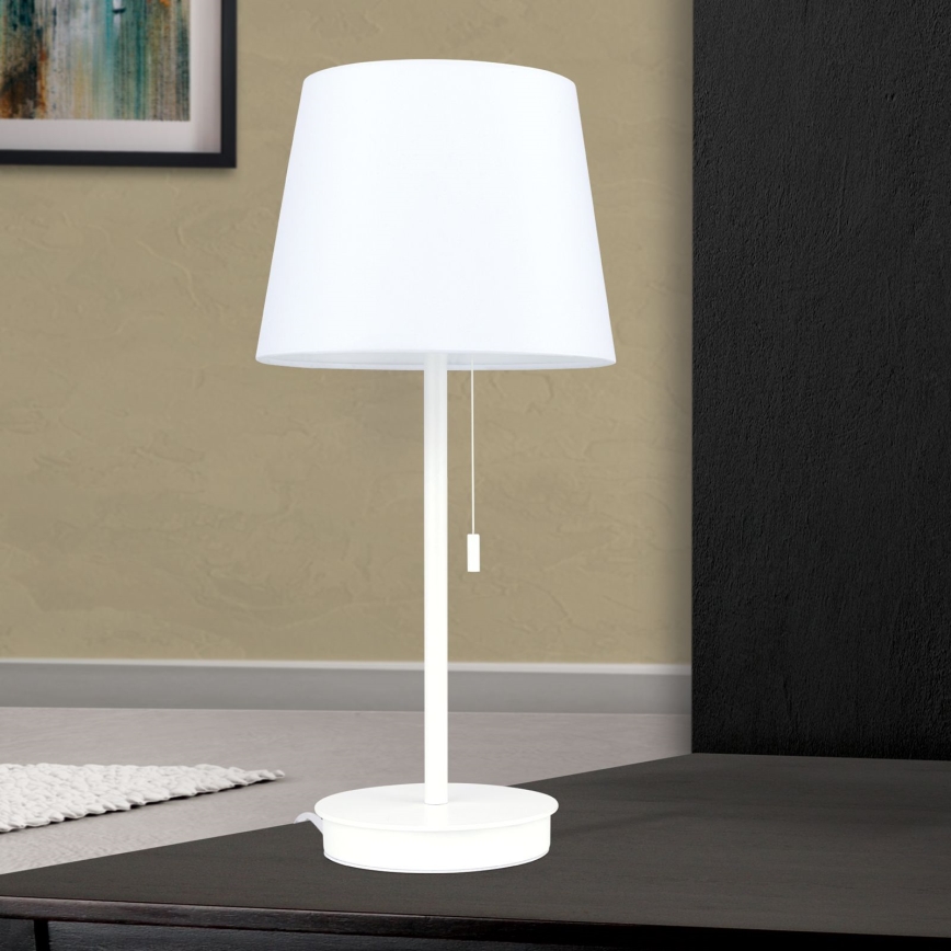 Lampe de table avec port USB LUDWIG 1xE27/40W/230V 50 cm blanc