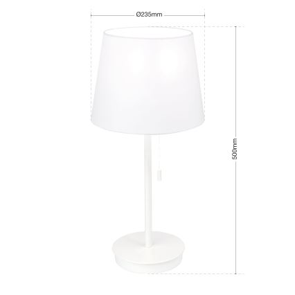 Lampe de table avec port USB LUDWIG 1xE27/40W/230V 50 cm blanc
