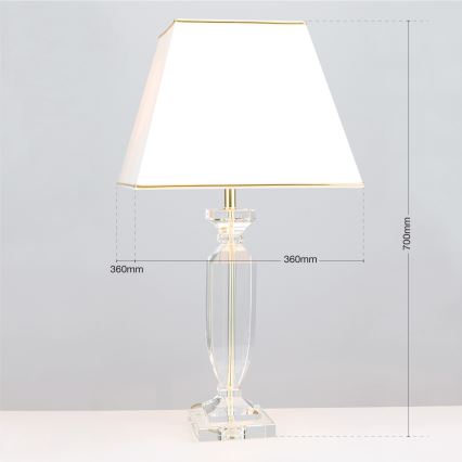 Kristallen tafellamp POKAL 1xE27/60W/230V crème/doorzichtig
