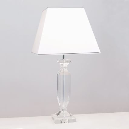 Kristallen tafellamp POKAL 1xE27/60W/230V wit/doorzichtig