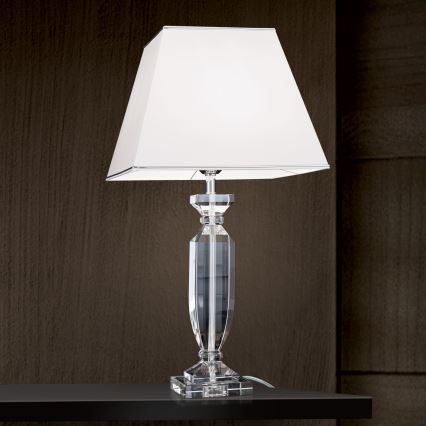 Kristallen tafellamp POKAL 1xE27/60W/230V wit/doorzichtig
