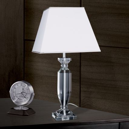Kristallen tafellamp POKAL 1xE27/60W/230V wit/doorzichtig