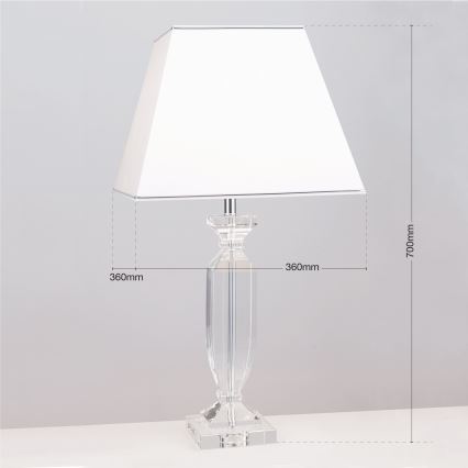 Kristallen tafellamp POKAL 1xE27/60W/230V wit/doorzichtig