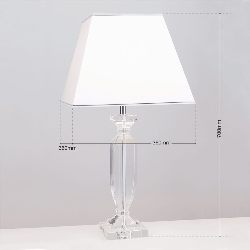 Kristallen tafellamp POKAL 1xE27/60W/230V wit/doorzichtig