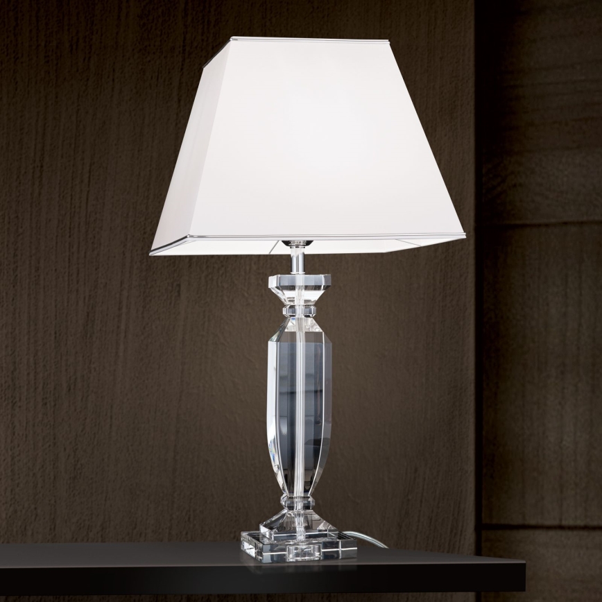 Lampe de table en cristal POKAL 1xE27/60W/230V blanc/transparent