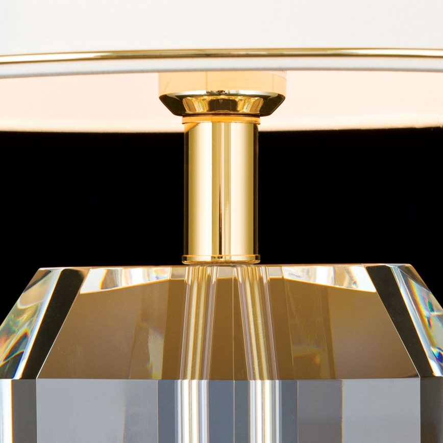 Kristallen tafellamp ALEXIS 1xE27/60W/230V crème/goud/doorzichtig