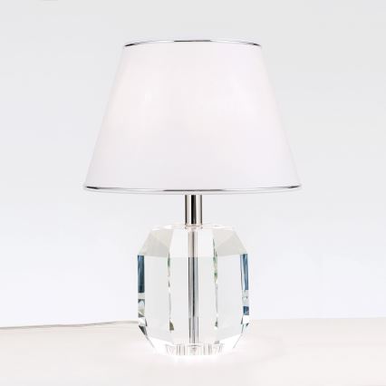 Lampe de table ALEXIS 1xE27/60W/230V blanc/chrome brillant/transparent