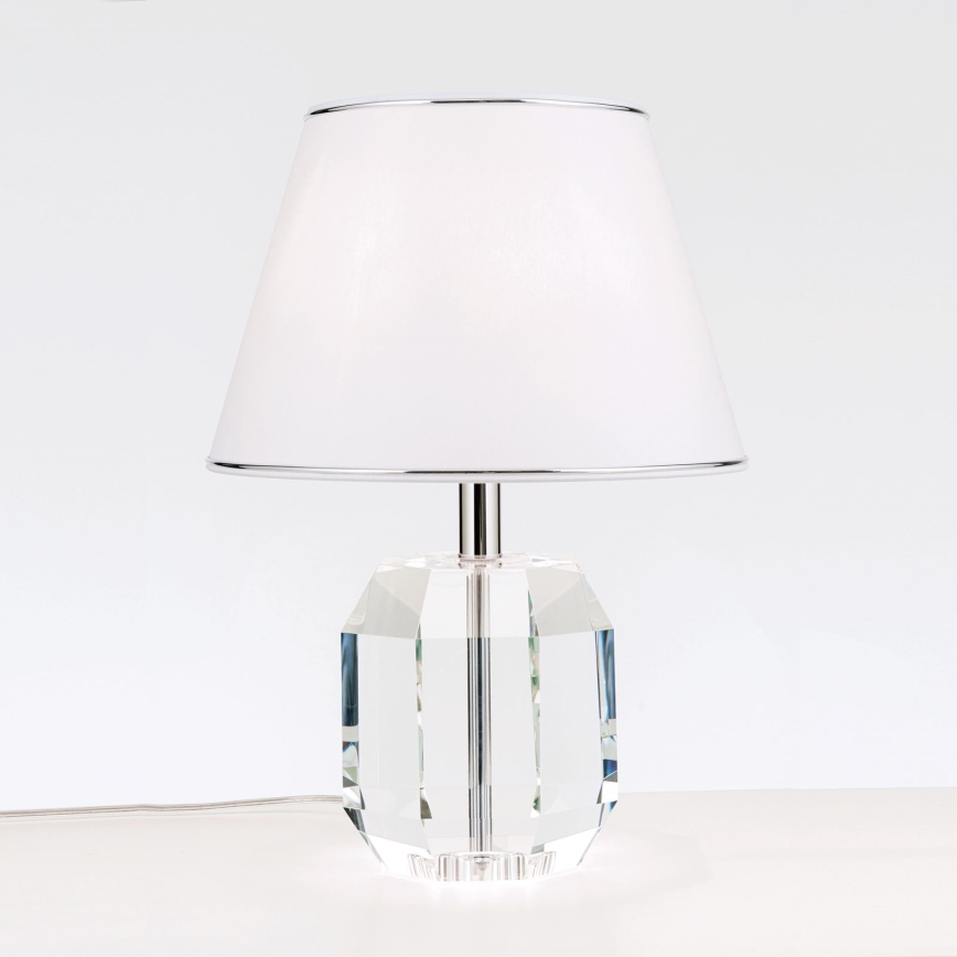 Lampe de table ALEXIS 1xE27/60W/230V blanc/chrome brillant/transparent